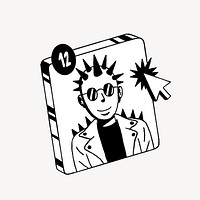 Punk user profile illustration, isolated design