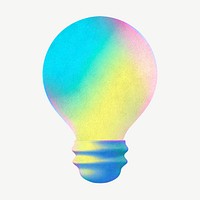 Gradient light bulb, holographic collage remix psd