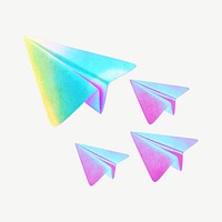 Gradient blue paper planes psd