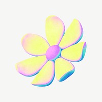 Yellow flower gradient holographic psd