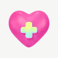 Pink heart, gradient healthcare collage remix psd