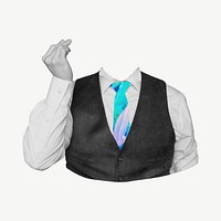 Businessman snapping fingers collage element psd