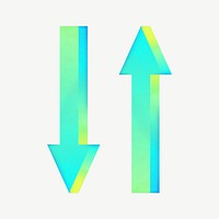 Up & down arrows collage element psd
