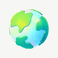 Green globe collage element psd