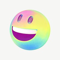 Smiling emoticon collage element psd