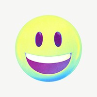 Smiling emoticon collage element psd