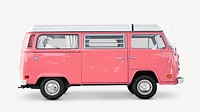 Vintage camper van collage element psd