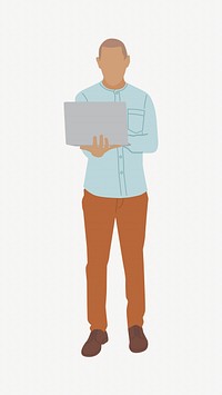Man using laptop, illustration isolated image