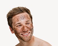 Men's face scrub isolated image