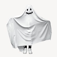 Ghost costume for Halloween party isolated image