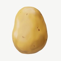 3D potato vegetable, collage element psd