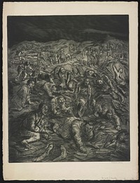 La nuit à Souchez (1917) print in high resolution by Théophile Alexandre Steinlen. 