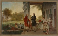 Washington and Lafayette at Mount Vernon, 1784 (The Home of Washington after the War) by Thomas Pritchard Rossiter and Louis Remy Mignot