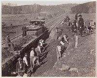 Excavating for "Y" at Devereaux Station, Orange & Alexandria Railroad