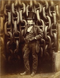 Isambard Kingdom Brunel Standing Before the Launching Chains of the Great Eastern 