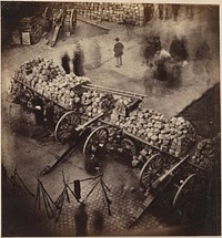 Barricades de la Commune, avril 71.  Coin de la place Hotel de Ville & de la rue de Rivoli