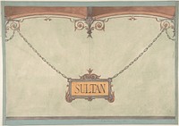 Design for Decorated "Sultan" Plaque for Stable Wall, Hôtel Candamo