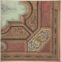 Design for Dining Room Ceiling, Château de Cangé by Jules Edmond Charles Lachaise and Eugène Pierre Gourdet