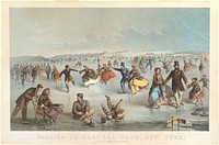 Skating in Central Park, New York after Winslow Homer