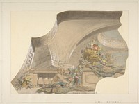 Ceiling and Cove Designs for Stairway, Hôtel Rothschild, Vienna by Jules Lachaise and Eugène Pierre Gourdet