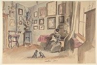 Drawing of an Interior: Atelier by Anonymous, French, 19th century