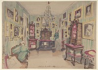 Drawing of an Interior: Cabinet du Salon by Anonymous, French, 19th century