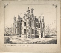 Perspective elevation, Poles Hall, near Andover, Hampshire by T. W. Dawson