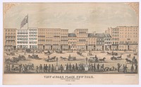 View of Park Place, New York, from Broadway to Church Street, North Side, A.D. 1854, lithographed and printed by William Boell