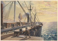 View, Looking Aft, from the Port Paddle Box of the Great Eastern, Showing the Trough for the Cable, etc. by Robert Charles Dudley