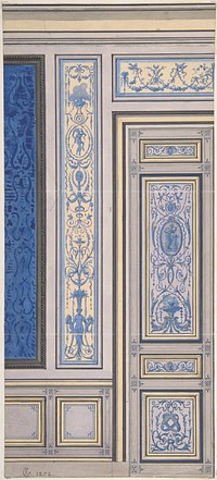 Design for Wall, Hôtel de Beaujon, Paris by Jules Edmond Charles Lachaise and Eugène Pierre Gourdet