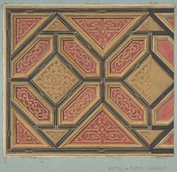 Design for the Decoration of the Ceiling in the Hôtel de Pless, Berlin, or the Chateau de Cangé in the Loire by Jules-Edmond-Charles Lachaise and Eugène-Pierre Gourdet