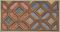 Alternate designs for the decoration of a coffered ceiling by Jules-Edmond-Charles Lachaise and Eugène-Pierre Gourdet