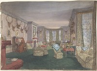 Drawing Room at Mar Lodge, Parish of Craithe and Braemar, Aberdeenshire by Anonymous, British, 19th century