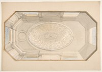 Design for a coiffered ceiling by Jules Edmond Charles Lachaise and Eugène Pierre Gourdet