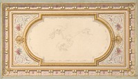 Design for a ceiling with ribbon bearing putti by Jules Edmond Charles Lachaise and Eugène Pierre Gourdet