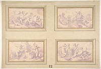 Designs featuring the allegories of the arts by Jules Edmond Charles Lachaise and Eugène Pierre Gourdet