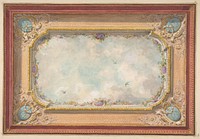 Design for a ceiling with trompe l'oeil sky by Jules-Edmond-Charles Lachaise and Eugène-Pierre Gourdet