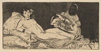 Olympia (small plate) by édouard Manet