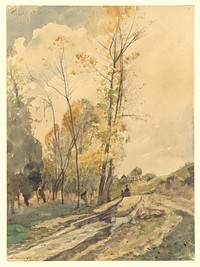 Landscape at Famars by Henri-Joseph Harpignies (French, Valenciennes 1819&ndash;1916 Saint-Priv&eacute;)