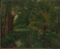 A Brook in a Clearing (possibly "Brook, Valley of Fontcouverte; Study") by Gustave Courbe 
