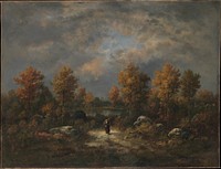Autumn: The Woodland Pond by Narcisse-Virgile Diaz de la Pe&ntilde;a (French, Bordeaux 1808&ndash;1876 Menton)