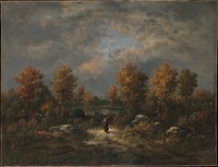 Autumn: The Woodland Pond by Narcisse-Virgile Diaz de la Peña (French, Bordeaux 1808–1876 Menton)