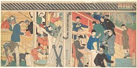 Sales Room at the Foreign Trade Building in Yokohama by Utagawa (Gountei) Sadahide