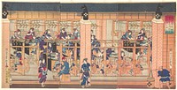 Imported Silk Reeling Machine at Tsukiji in Tokyo by Utagawa Yoshitora