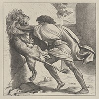 Samson and the Lion by various artists/makers (1865–81)