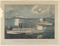 Steamboats Passing at Midnight – On Long Island Sound