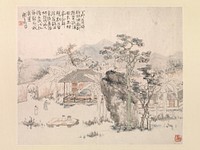 Garden scene by Wu Tao (Chinese, 1840–1895)