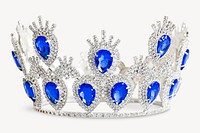 Blue diamond crown royal headwear accessory  collage element psd