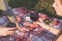 Picnic Blanket Man Woman Wine 