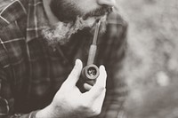 Man Smoking Pipe Beard 